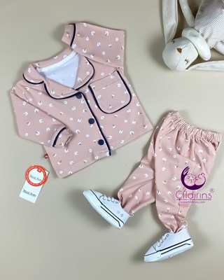 Miniapple Küçük Orkide Desenli Cepli 2’li Bebek Pijama Takımı