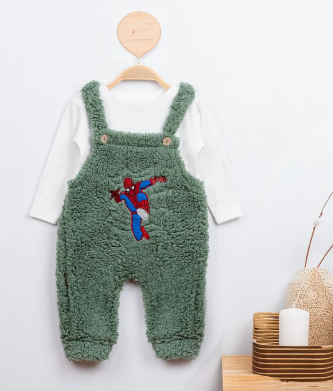 Cuscino Welsoft Salopetli Spiderrman Nakışlı Badili Bebek Tulum