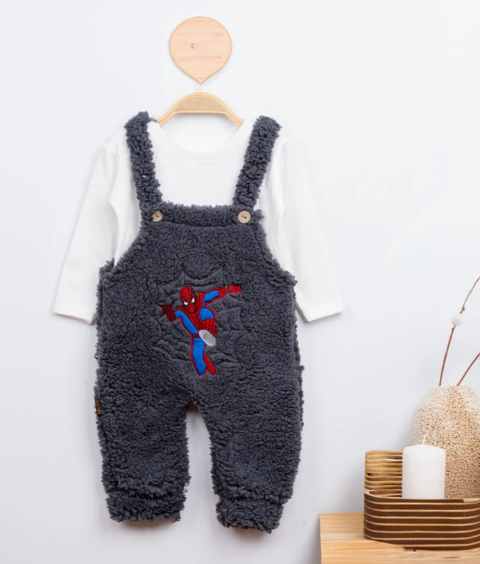 Cuscino Welsoft Salopetli Spiderrman Nakışlı Badili Bebek Tulum