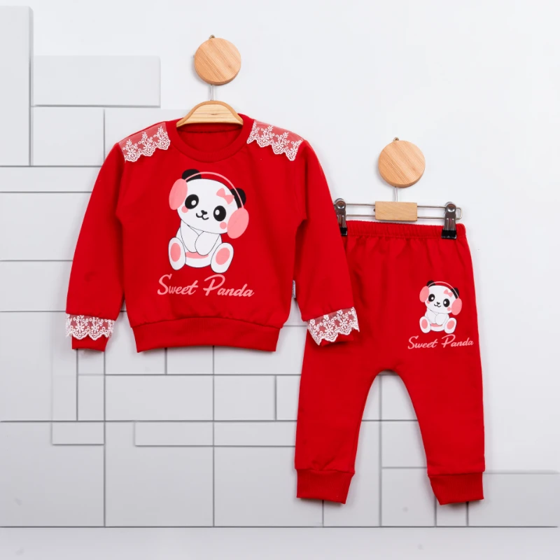 Cuscino Sweet Panda Dantelli 2’li Bebek Takım