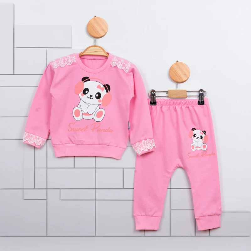 Cuscino Sweet Panda Dantelli 2’li Bebek Takım