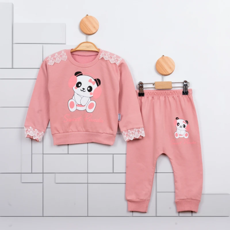 Cuscino Sweet Panda Dantelli 2’li Bebek Takım