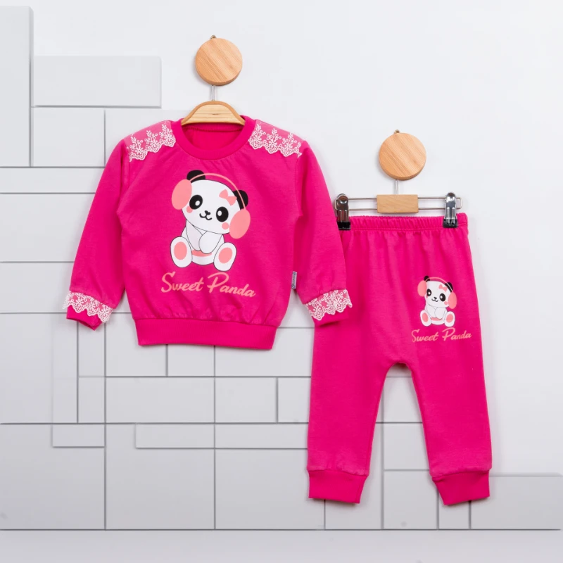 Cuscino Sweet Panda Dantelli 2’li Bebek Takım