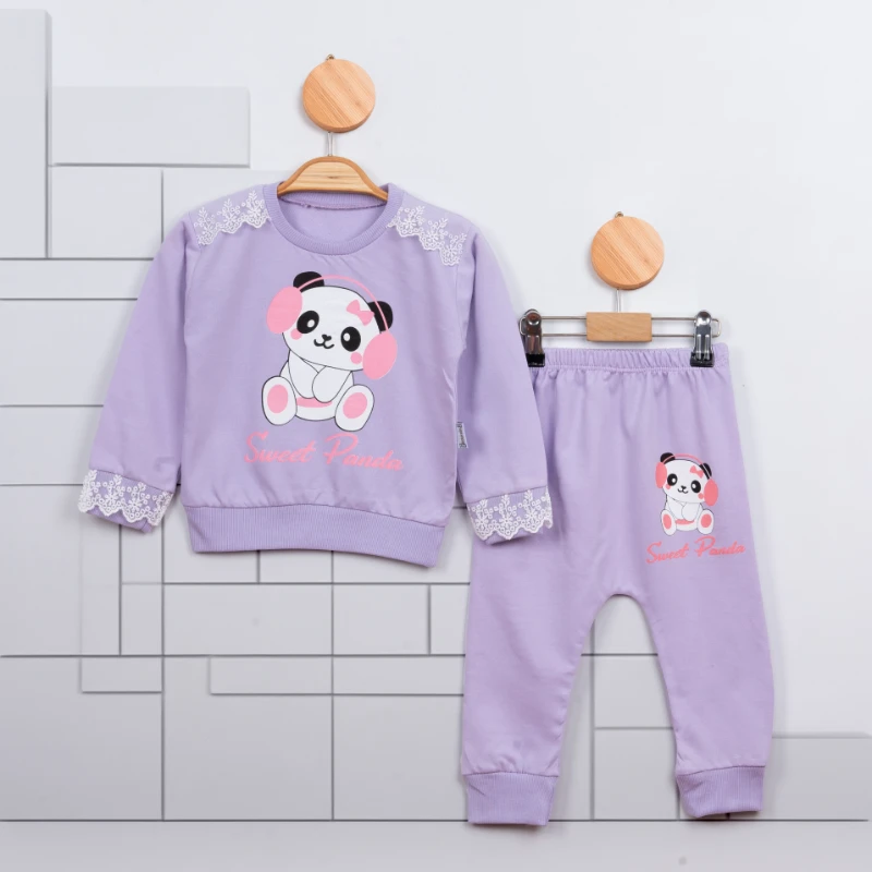 Cuscino Sweet Panda Dantelli 2’li Bebek Takım