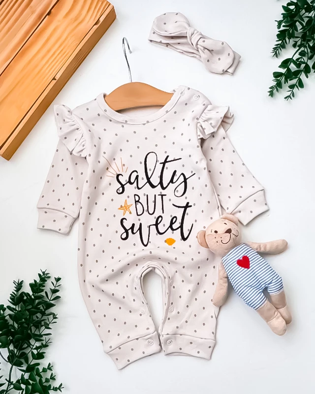 Babymii Salty But Sweet Baskılı Bandanalı Karpuz Kol Bebek Tulum