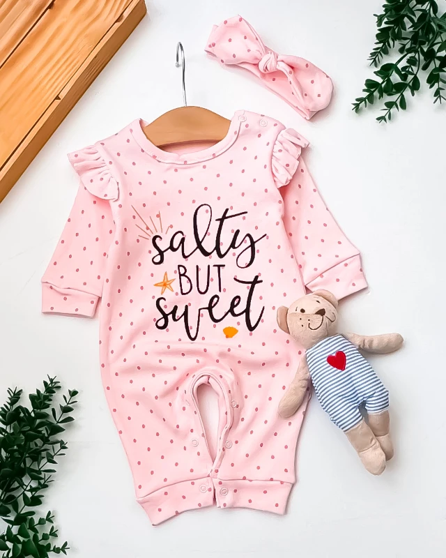 Babymii Salty But Sweet Baskılı Bandanalı Karpuz Kol Bebek Tulum