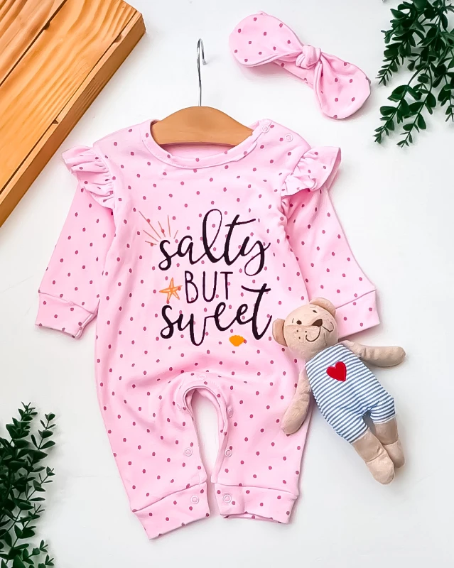 Babymii Salty But Sweet Baskılı Bandanalı Karpuz Kol Bebek Tulum