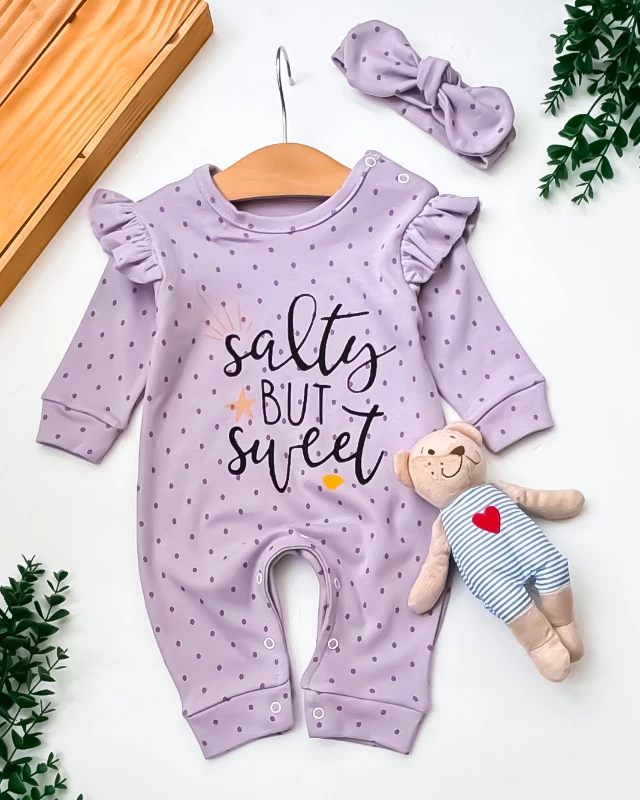 Babymii Salty But Sweet Baskılı Bandanalı Karpuz Kol Bebek Tulum