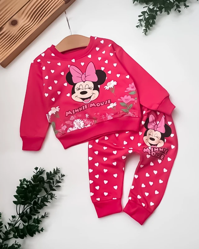 Cuscino Çiçekli Minie Mouse 2’li Bebek Takım - NAR ÇİÇEĞİ