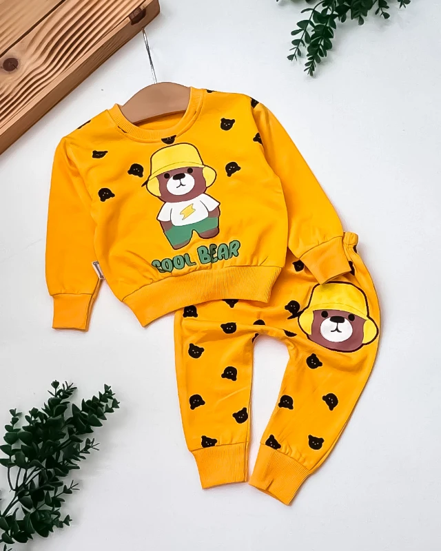 Cuscino Cool Bear Ayıcık Baskılı 2’li Bebek Takım - SARI