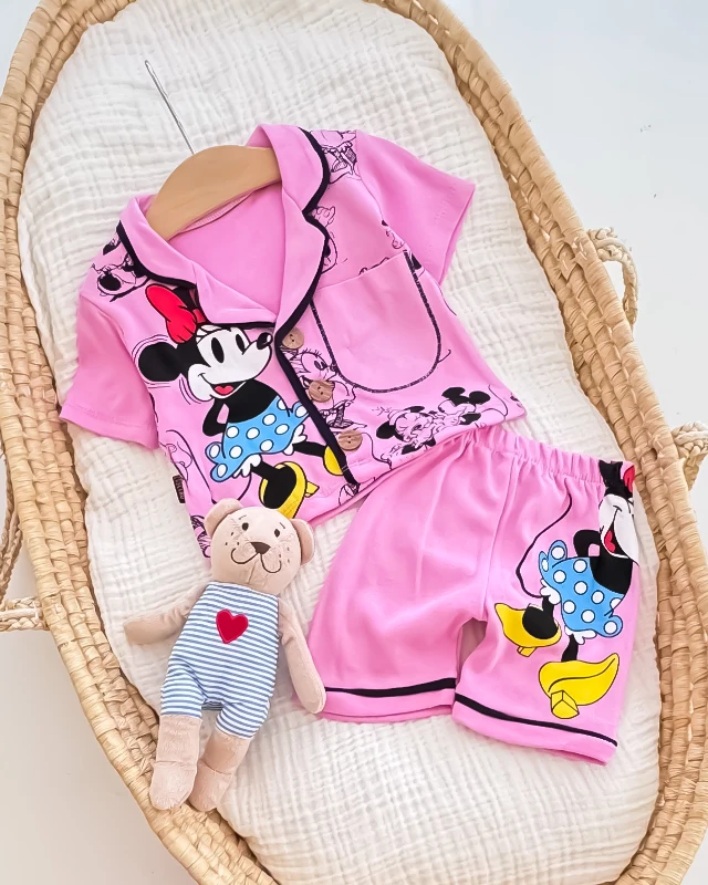 Cuscino Yazlık Mini Baskılı 2’li Pijama Takımı