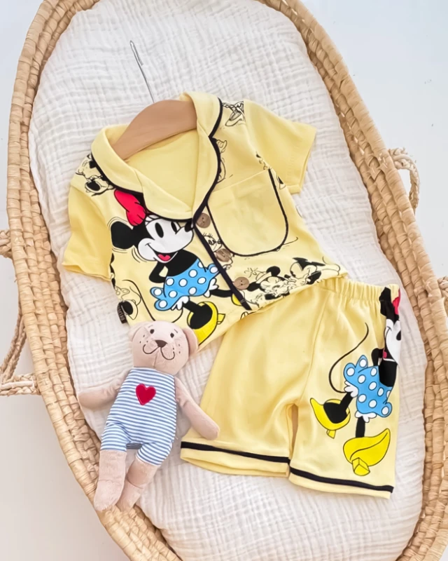 Cuscino Yazlık Mini Baskılı 2’li Pijama Takımı