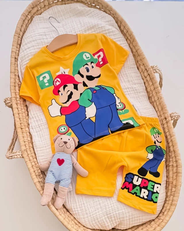 Cuscino Yazlık Super Mario Baskılı 2’li Çocuk Takımı - SARI
