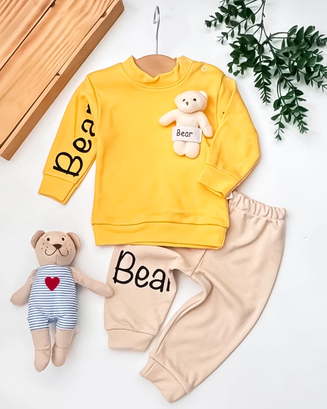 Mini Mundo Oyuncak Ayıcıklı Bear Baskılı 2’li Bebek Takım