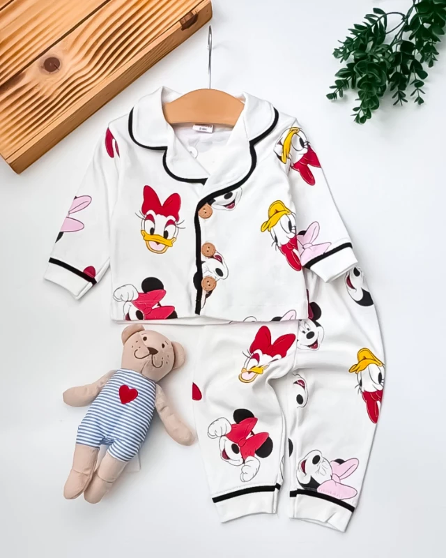 Minilove Dasy Duck ve Minie Desenli 2’li Bebek Pijama Takım