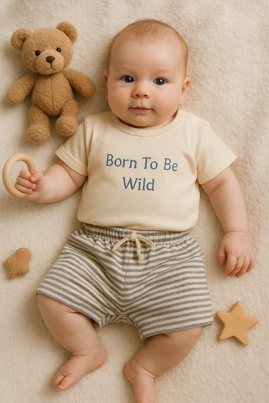 Çojux Yazlık Born To Be Wild Baskılı Şortlu 2’li Çocuk Takım
