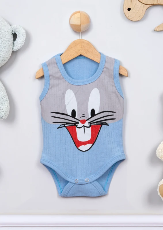 Cuscino Bags Buny Baskılı Çıtçıtlı Bebek Badisi